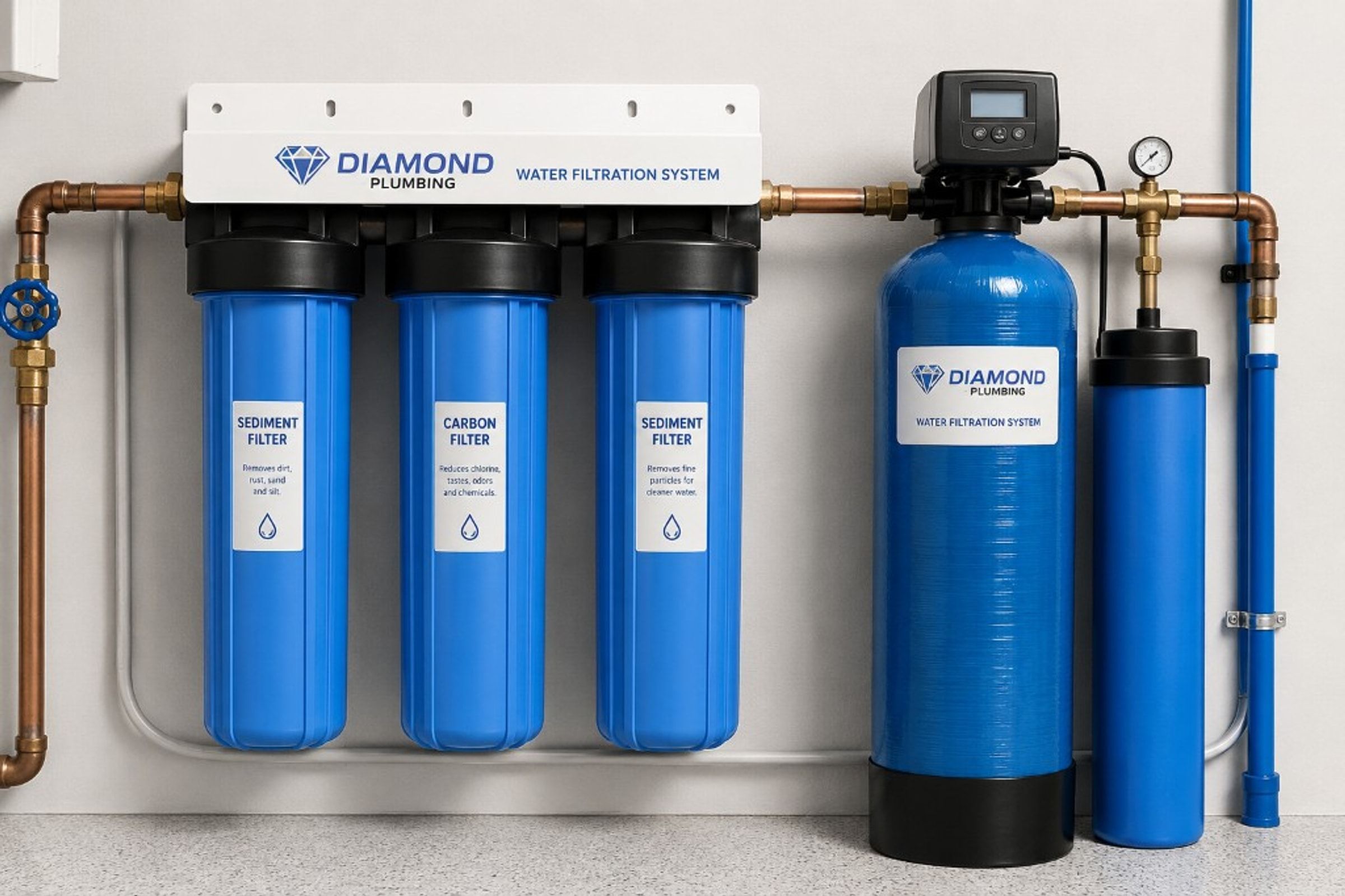 Diamond Plumbing water filtration system installation